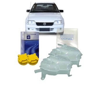 2 Reservatorio De Radiador Com Tampa Kadett Ipanema /ipanema Kit Nova KIT2804