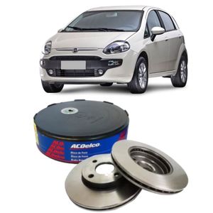 Par Disco De Freio Dianteiro Fiat Punto 1.4 8v Flex 1.8 16v 1.6 Flex Acdelco KIT2612
