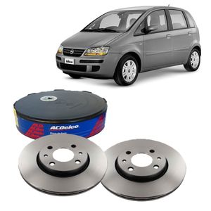 Par Disco Freio Dianteiro Fiat Idea 1.8 8v Flex 16v Flex Acdelco KIT2625
