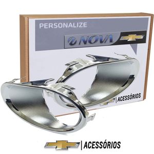 Kit Aro Cromado Do Farol De Milha Na Moldura Agile Acessórios Chevrolet KIT192