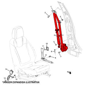 Cinto De Segurança Dianteiro Lado Esquerdo Com Interruptor Onix /prisma Peças Genuínas GM 52154033