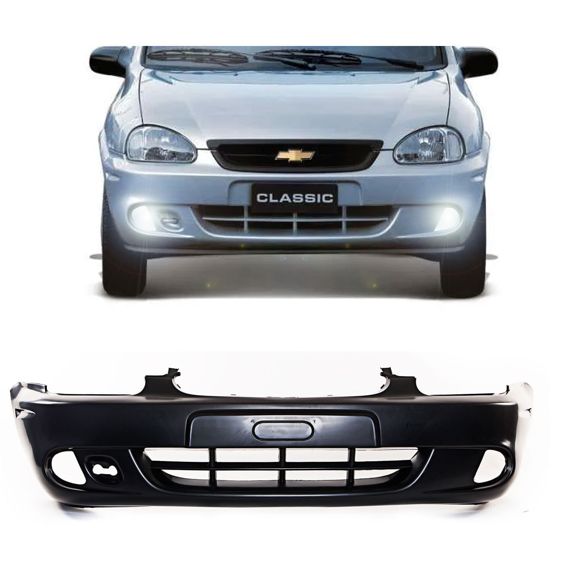 Para-choque Diant . Com Furo Preto Corsa 93398317 Loma Plast LHT601