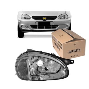 Farol Dianteiro Lado Direito Carcaça Preta Corsa Imports MC061915