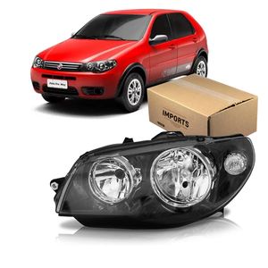 Farol Dianteiro Mascara Negra Lado Esquerdo Palio Imports MC023052