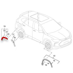 Moldura De Roda Traseira Lado Direito Parcial Tracker 1.0 1.2 turbo Peças Genuínas GM 26328027
