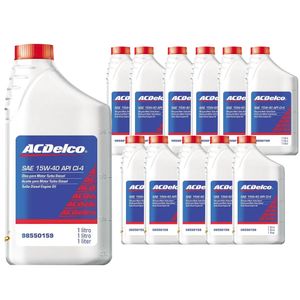Kit Troca 12 Litros Óleo De Motor 15w40 Ch4 Diesel Mineral Acdelco KIT1349