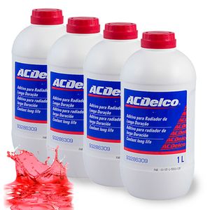 4 Aditivos Para Radiador Diluido Acdelco Vermelho Ecológico 1l Onix /prisma /agile /astra /celta /me
