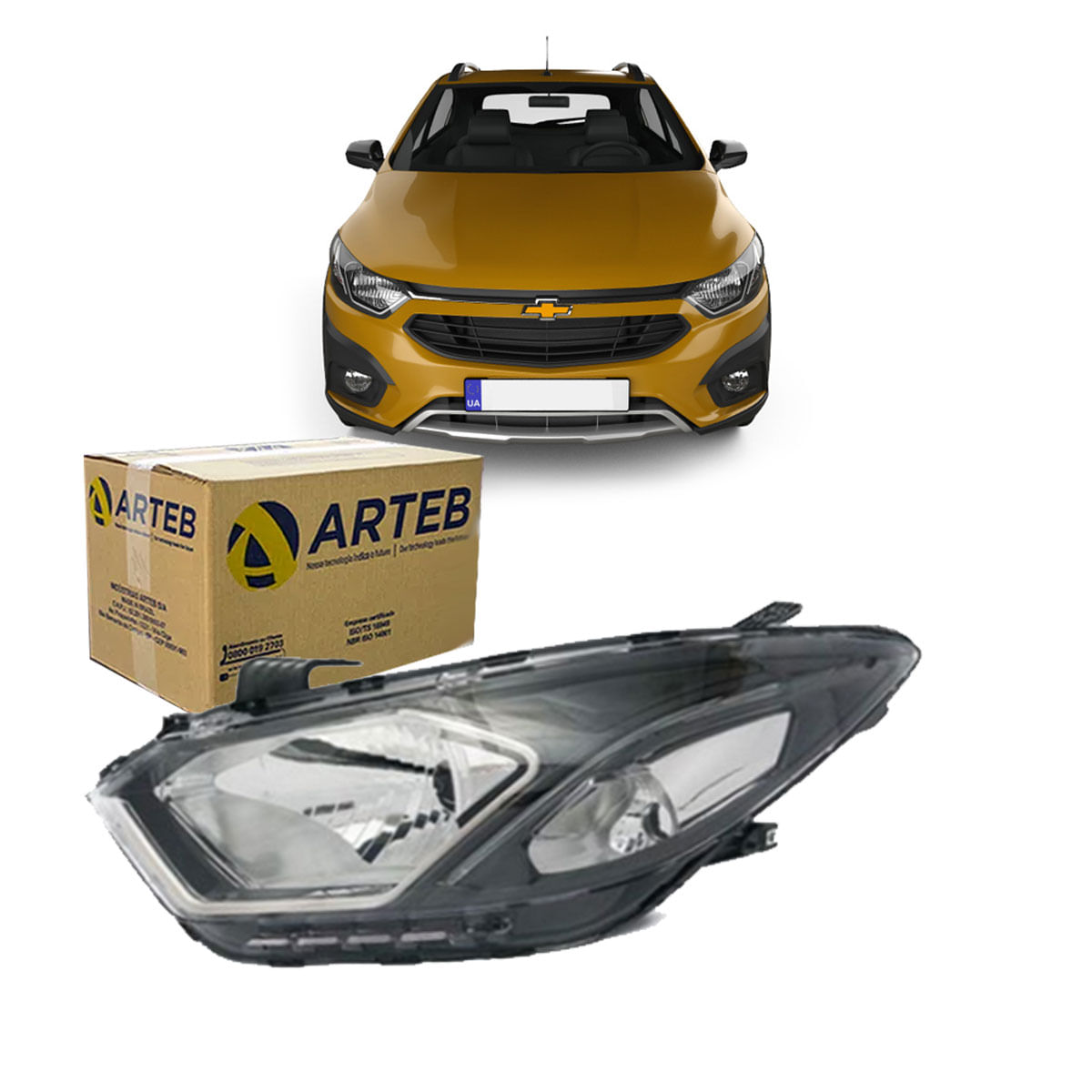 専用　ルーテボ(RUTEBO) LISSKULLA、TURGUBBE Farol Mascara Negra Active Esquerdo Onix /prisma Acive Arteb 160987