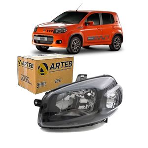Farol H4 Mascara Negra Novo Uno Lado Esquerdo Arteb 160767