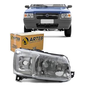Farol H4 Mascara Metalizada Fiorino Lado Direito /uno Arteb 160708