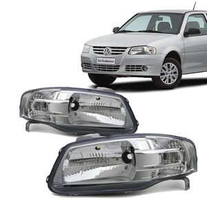 Par Farol H4 Carcaça Cinza  Gol /parati /saveiro Arteb KIT2656