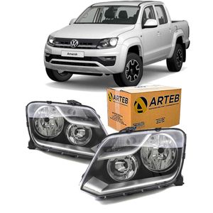 Par Farol H7/h15 Com Motor De Regulagem Foco Amarok Arteb KIT2717