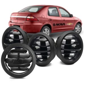 4 Difusor De Ar Central + Lateral Preto  Prisma Maxx joy lt NAT KIT1868