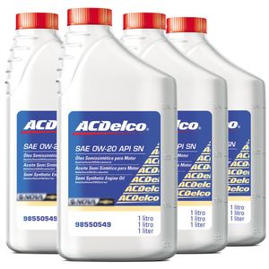 4 Litros Óleo De Motor 0w20 Api Sn Sintético Chevron Ecoflex Onix /prisma /spin /s10 /cruze Acdelco