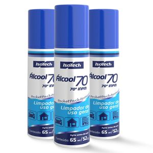 3 Álcool Aerossol Spray 70 Inpm 65ml  Isotech IT335PX3