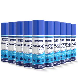 10 Álcool Aerossol Spray 70 Inpm 65ml  Isotech IT335PX10