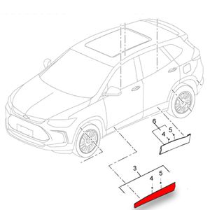 Moldura Da Porta Dianteira Lado Esquerdo Tracker 1.0 1.2 turbo Peças Genuínas GM 26227789