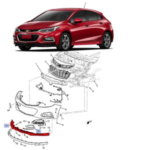 Spoiler Defletor Acabamento Dianteiro Parachoque Cruze Hatch  Peças Genuínas GM 84095934
