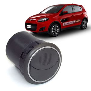 Difusor De Ar Central Ou Laterais Cinza Escuro Com Aro Prata Palio Autoplast AP891