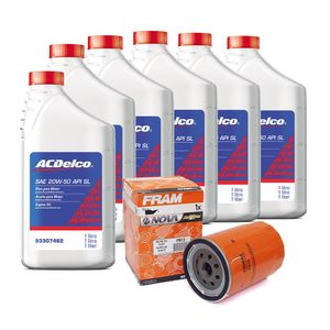 Kit Troca De Óleo E Filtro Do Motor 6cc  Opala /caravan Acdelco KIT255