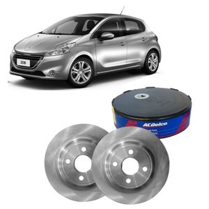 Par Disco Freio Dianteiro Peugeot 208 1.6 16v Flex Acdelco KIT2586