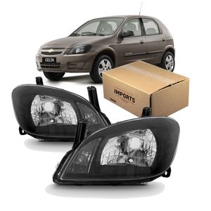 Par Farol Dianteiro Mascara Negra Celta Imports KIT2822