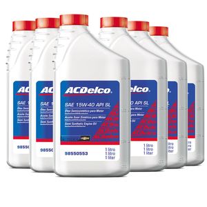 Kit 6 Litros Óleo De Motor 15w40 Api Sl Semissintético Flex Gasolina Onix /prisma /agile /astra /cel