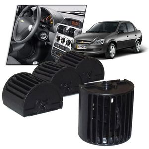 Kit 4 Difusor De Ar Lateral Preto Corsa Aqdf630 Auto Quality KIT1016