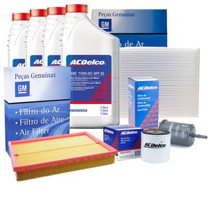Kit Troca De Óleo E Filtros 15w40 Sm Semissintético Meriva Peças Genuínas GM KIT517