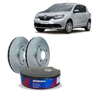 Par Disco Freio Dianteiro Sandero 1.0 16v 1.6 16v Acdelco KIT2377