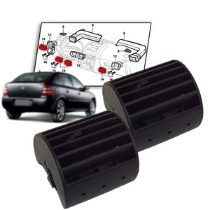 Kit 2 Difusor De Ar Do Painel Preto Lateral Central Ap1006  Astra Autoplast KIT1214