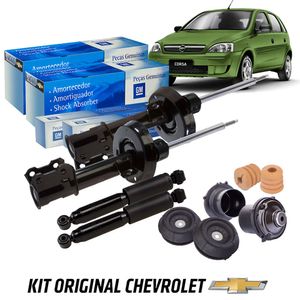 Kit Amortecedores Dianteiros E Traseiros 1.8 Flex Gasolina Com Batentes Corsa Peças Genuínas GM KIT4