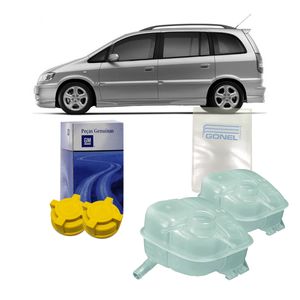 2 Reservatorio De Radiador Com Tampa Prisma /agile /meriva /montana /corsa /vectra /sem Furo Sensor