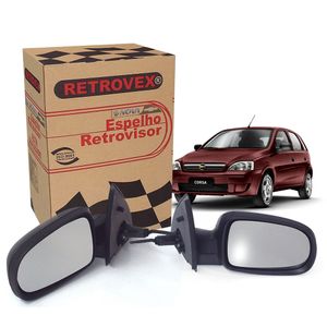 Par De Espelho Retrovisor Com Controle Manual  Montana /corsa Retrovex KIT837