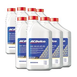Kit Com 8 Óleos Motor 100 Sintético 0w20sn Acdelco KIT2258