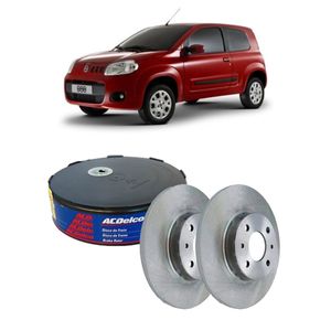 Par Disco Freio Solido Dianteiro Uno 1.0 8v Flex 1.4 Flex Acdelco KIT2594