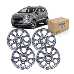 Jogo Roda Liga Leve Aro 17 Prata Ecosport Original Ford 1007A1A25