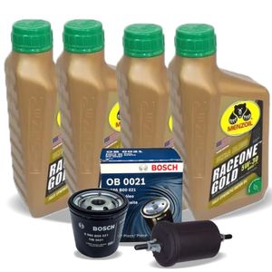 4 Óleos De Motor 5w30 Dexos1 + Filtro Óleo E Combustível-  Prisma /agile /spin Menzoil KIT2297