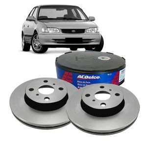 Par de Disco de Freio Dianteiro Ventilado 255mm Toyota COROLLA 1992 a 2002