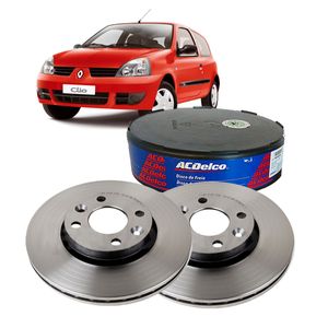 Par de Disco de Freio Dianteiro Ventilado 260mm Renault CLIO 1999 a 2013