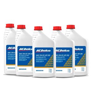 5 Litros Óleo De Motor 0w20 Api Sn Sintético Chevron Ecoflex Onix /prisma /spin /s10 /cruze Acdelco