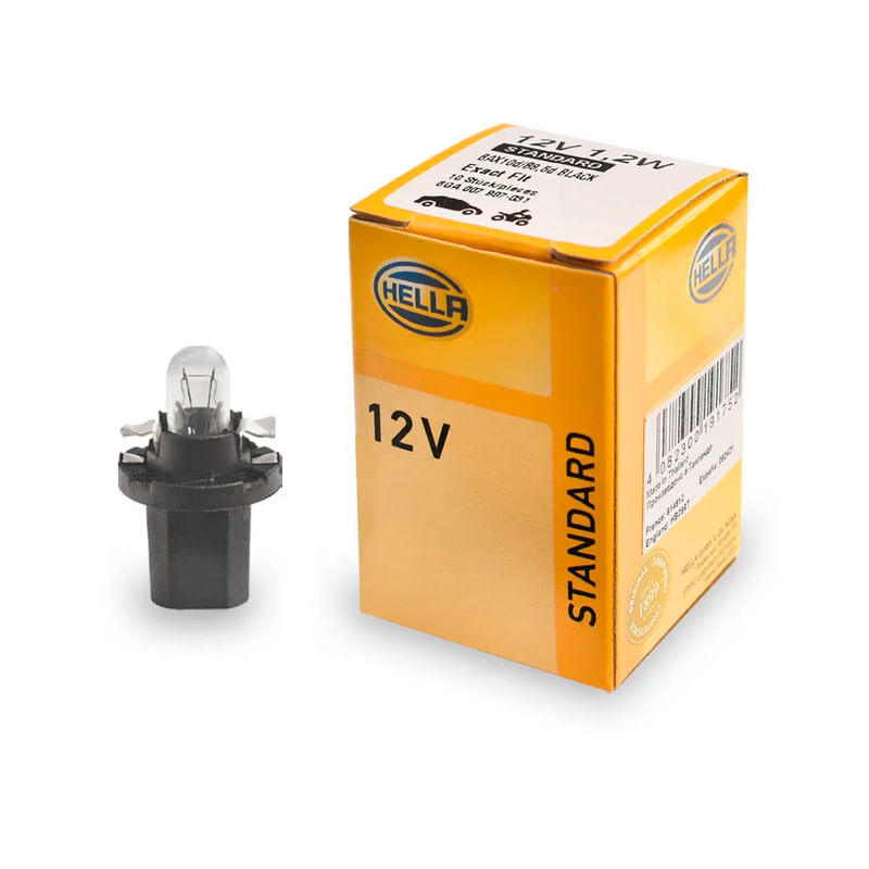 Lâmpada PRETA Automotiva HELLA Incandescente 2721MF 1,2W B8.5d
