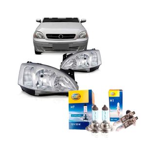 Par Farol Dianteiro Raiado Cromado Montana /corsa Arteb 160735 160736 com Lâmpadas