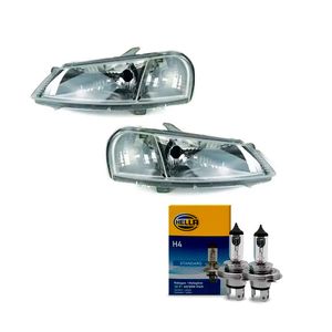 Par Farol Lado Esquerdo + Direito Cromado Celta Arteb 160391 160392 com Lâmpadas
