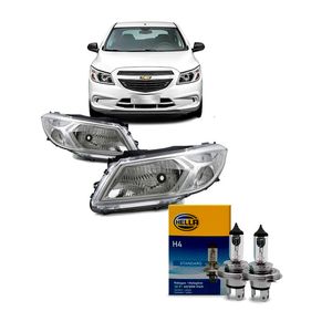 Par Farol Lado Esquerdo Direito Cromado Onix /prisma Arteb 160773 160774 com Lâmpadas