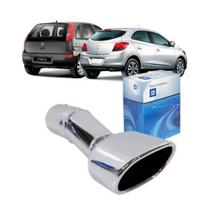Ponteira Esportiva Cromada Do Escapamento Corsa Hatch E Onix 1.4 Novo /onix Acessórios Chevrolet 93354200