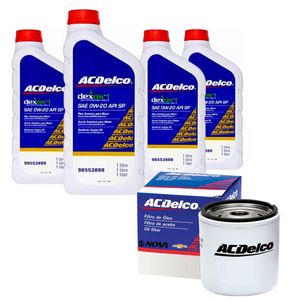 Kit Troca Óleo + Filtro Do Motor  Cobalt 2017 A 2020 Acdelco KIT0W20