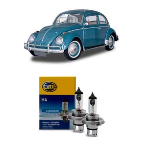 Jogo Lâmpadas Farol Dianteiro Fusca 1950/1958 H4 H4  Hella