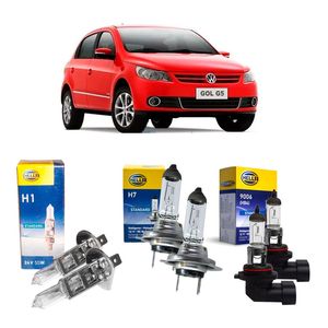 Jogo Lâmpadas Farol Dianteiro Duplo Gol G5 2008/2012 H1 H7 HB4 Hella