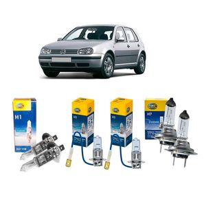 Jogo Lâmpadas Farol Dianteiro Golf IV 1999/2006 H1 H7 H3 Hella